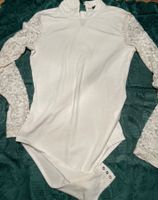 Body di cotone con pizzo-golla alta-S/M
