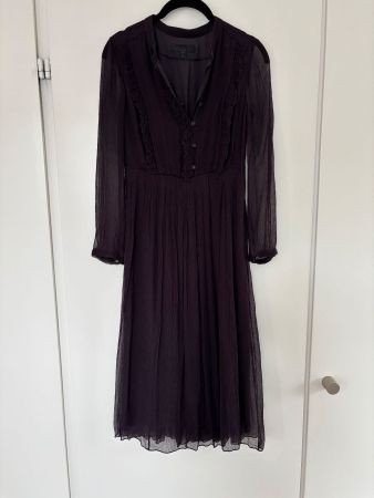 BURBERRY PRORSUM Seidenkleid dunkles Violett 32