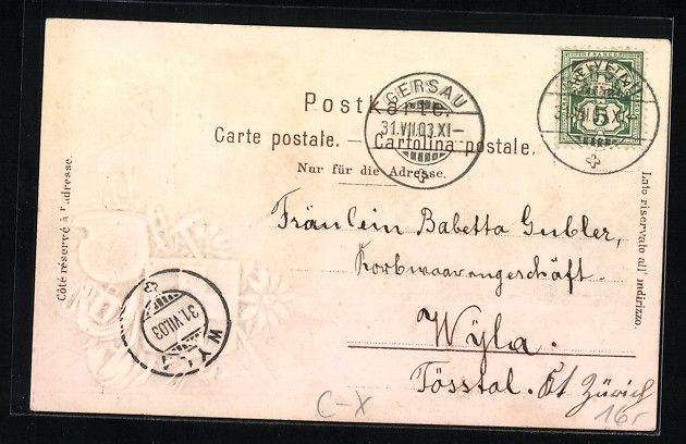 Cartes postales: Passepartout-Lithographie Gersau, Ortspa – D'occasion à Berlin par bartko-reher 1