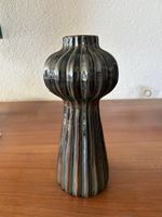 Keramik Hyazinthe Vase mit Rillen, glasiert