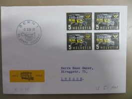 Brief + Sondermarken 1955 und Werbestempel Vinzerfest Vevey