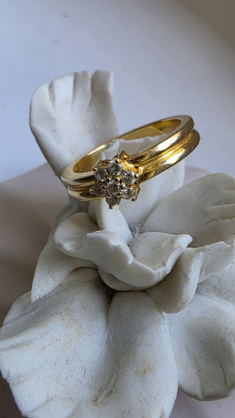 Anelli: GOLD ring mit Diamanten – Nuovo (secondo la descrizione) da Effretikon venduto da rinuom01 1