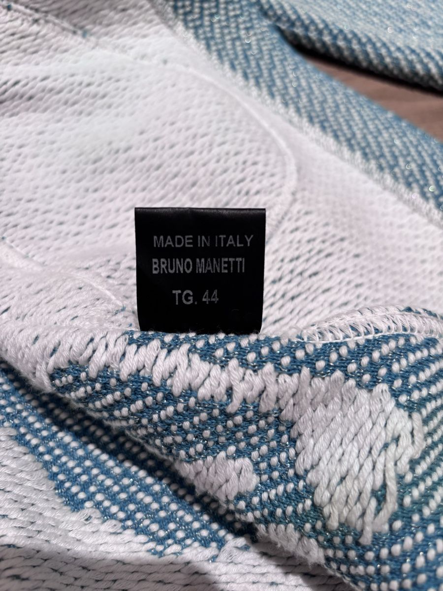 Giacche: Designer Jacke Bruno Manetti mit Blumenmuster Mint/Weiss – Usato da Zug venduto da JasBee 3