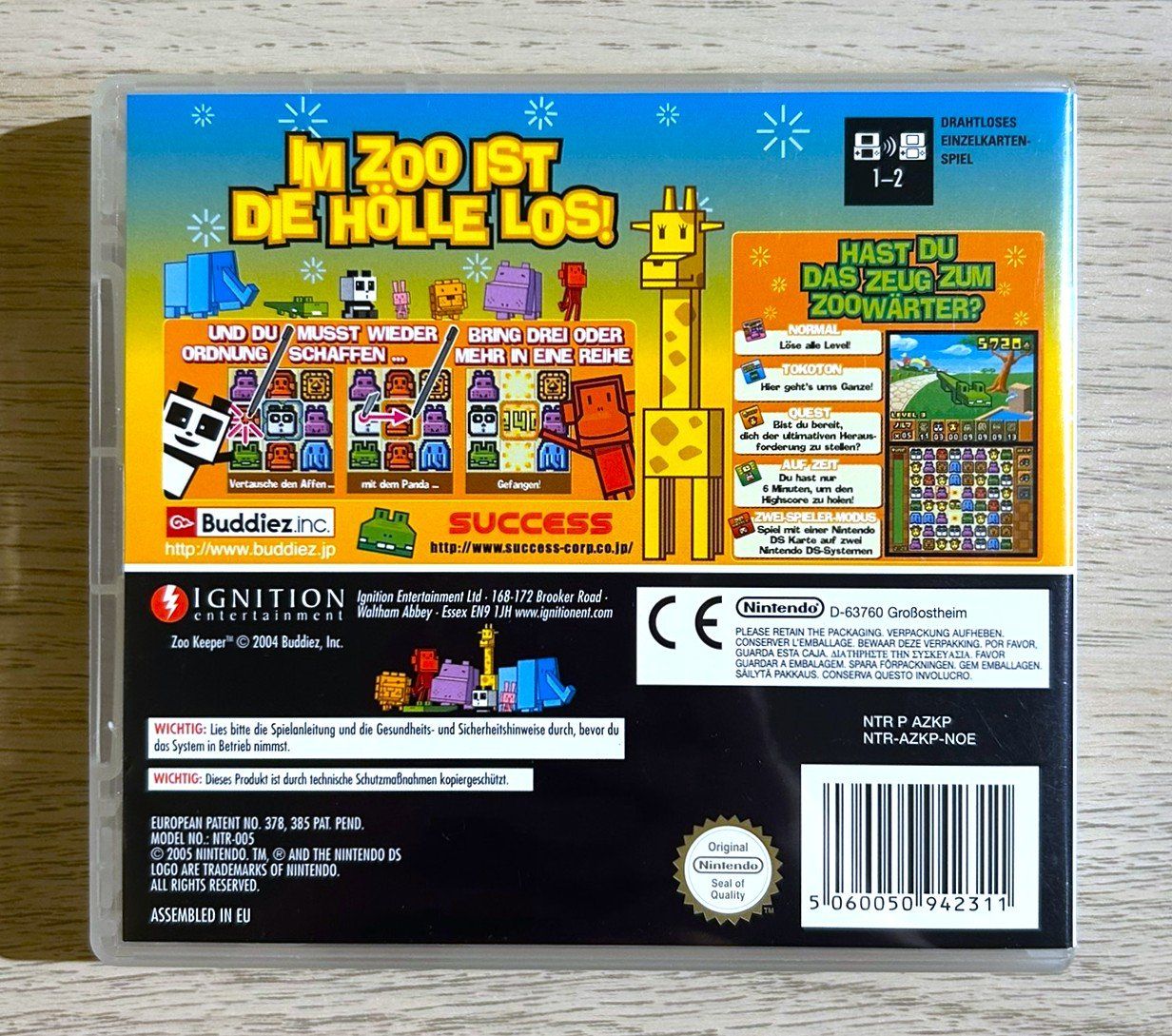 Nintendo Giochi: Zoo Keeper Nintendo DS – Usato da St. Gallen venduto da Alpine.Arcade 1