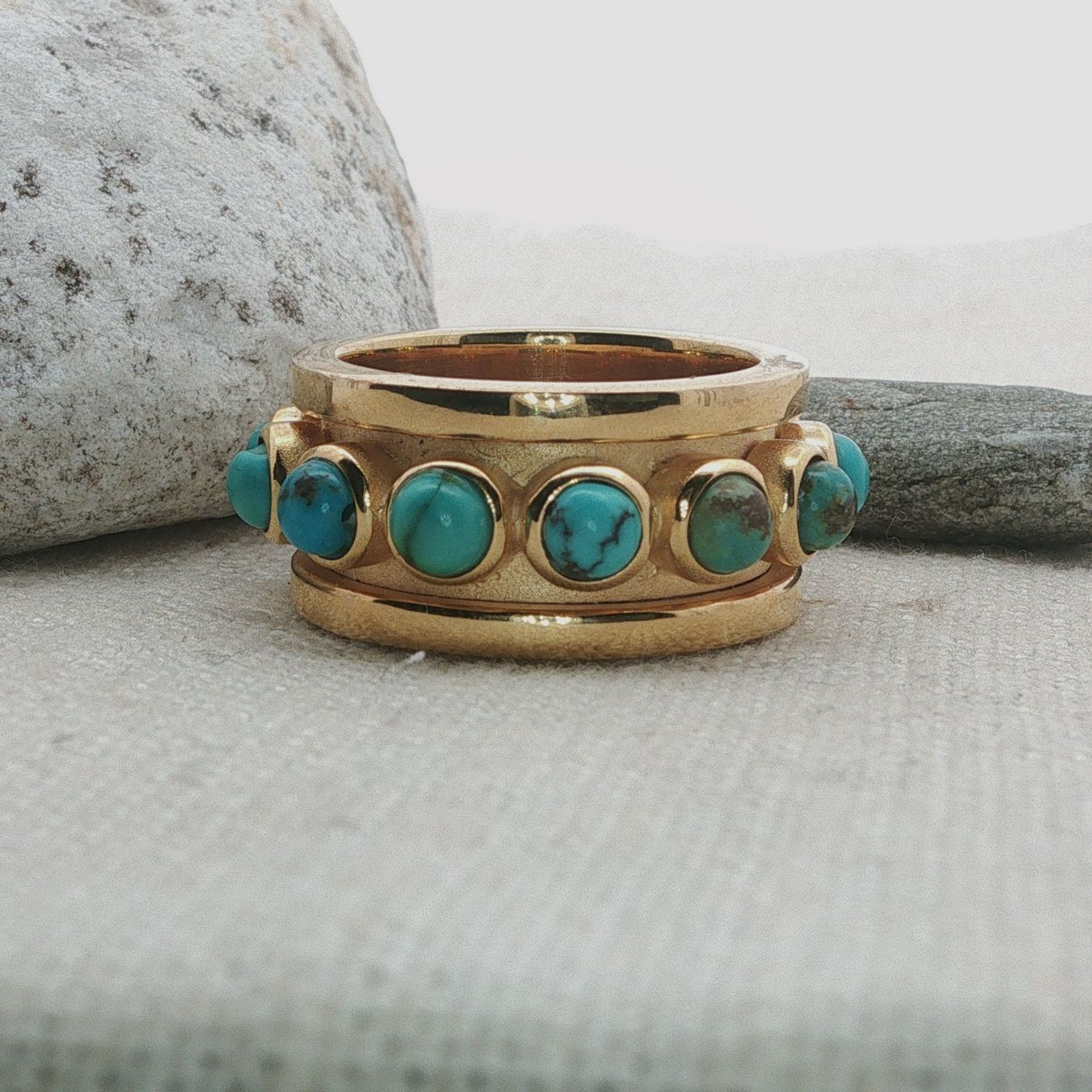 Olga Ribler Anelli: Türkise Statement Silber Ring 925 Grösse 58 – Nuovo (secondo la descrizione) da Luzern venduto da Schmuckoutlet