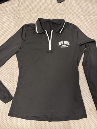 Langarmshirt New York schwarz mit Reissverschluss Grösse S
