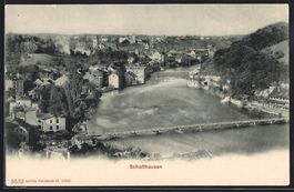 Schaffhausen, Ortsansicht mit Rheinbrüc