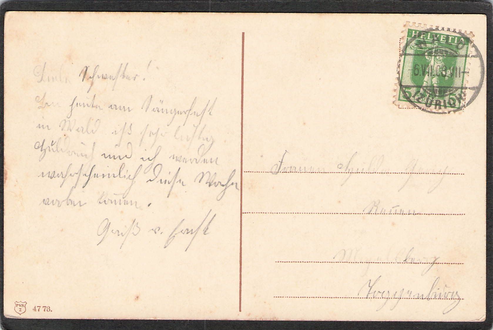 Cartoline postali: #Gruss vom Sängerfest , gel. 1908 – Usato da Reichenburg venduto da Pipo-67 1