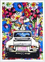 Death NYC Ltd Ed Pop Art Druck " Havana Club Snoopy Porsche