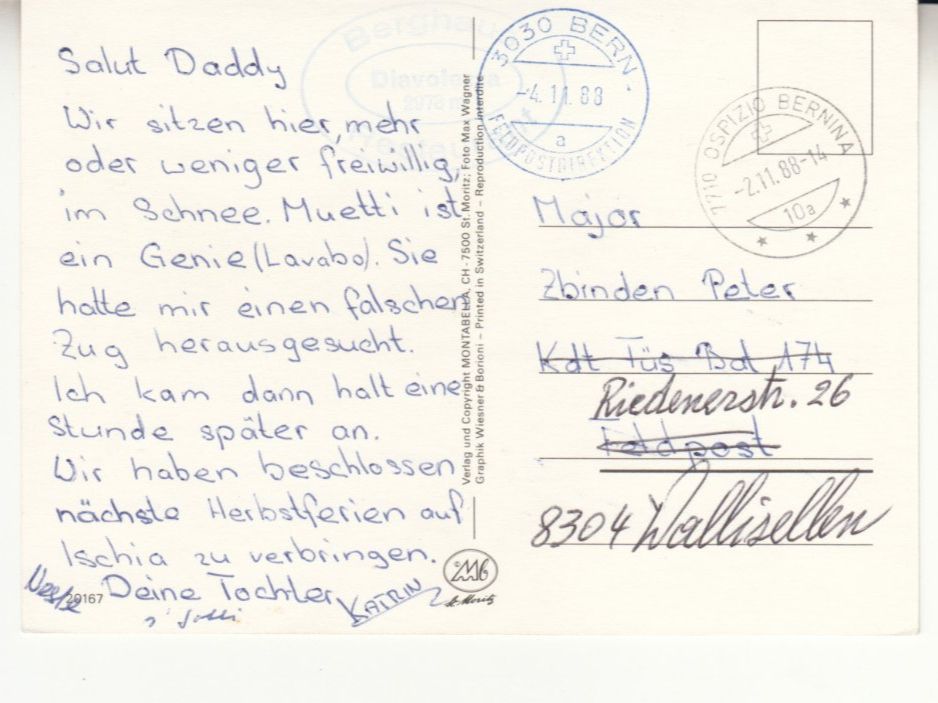 Ansichtskarten: Diavolezza 1988 – Gebraucht aus Bürglen TG von StampGraf 1