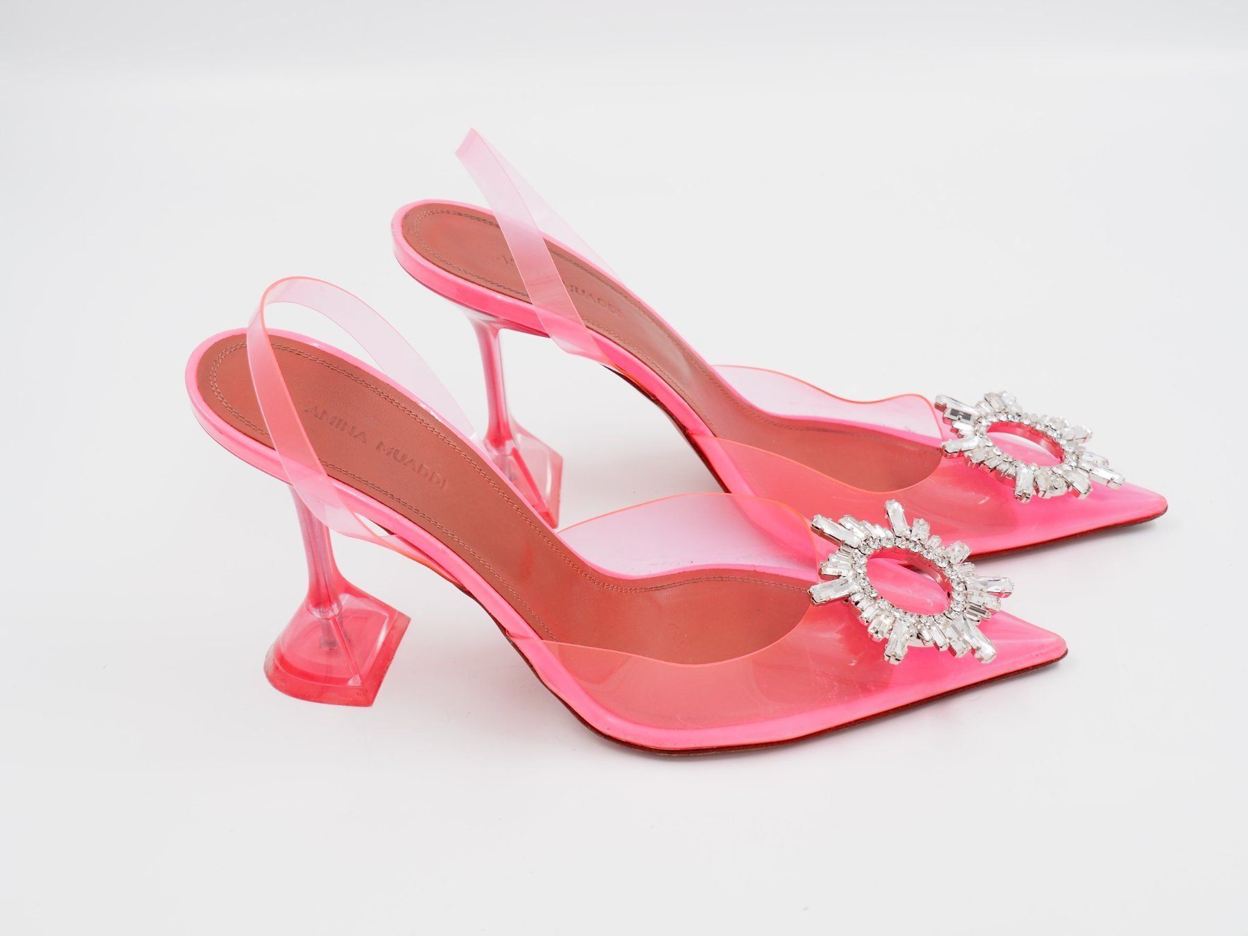Amina Muaddi Scarpe da donna: AMINA MUADDI PVC Slingback Pump - Pink - 39 – Usato da Lausanne venduto da Anacheval