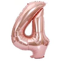 40" XL Metallic Zahlenballon Rose 4 - KOSTENLOSER VERSAND