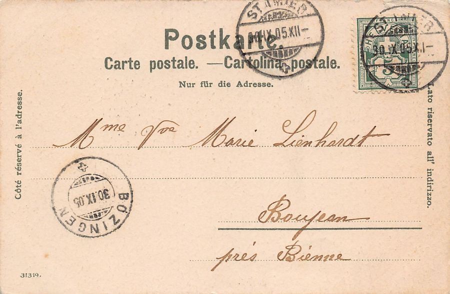 Cartoline postali: Genève, lithographie, circulée 1905 – Usato da Frauenfeld venduto da POML 1