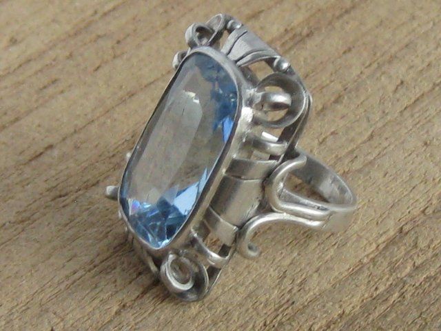 Ringe: Art Deco Ring Silber geprüft blauer Stein antik Gr. 55 – Gebraucht aus Ermatingen von Decovin 3