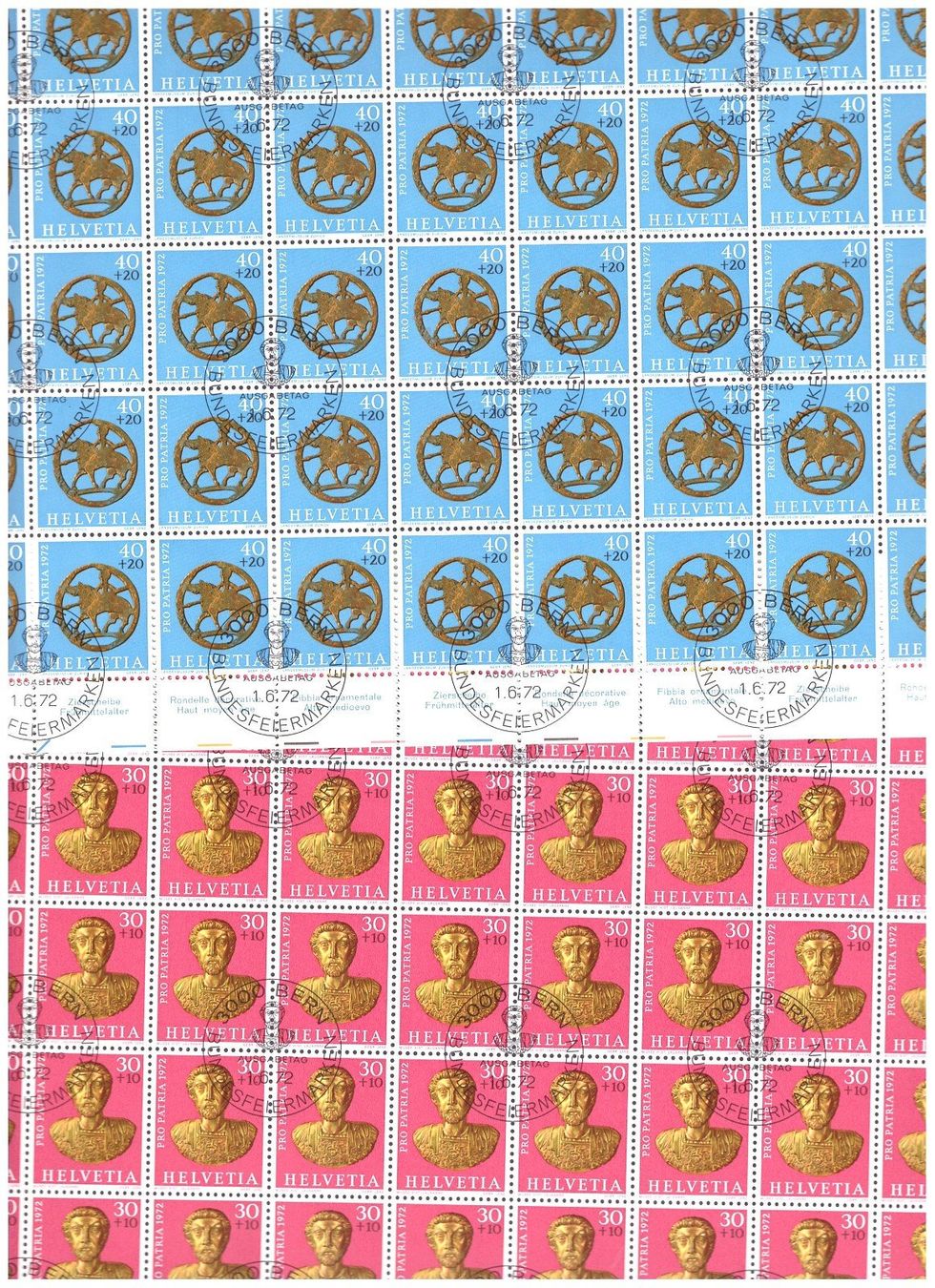 Tous les timbres: PP 1972 Satz Bogen mit Ersttagsstempel – Neuf (Voir description) à Frauenfeld par Interessent1