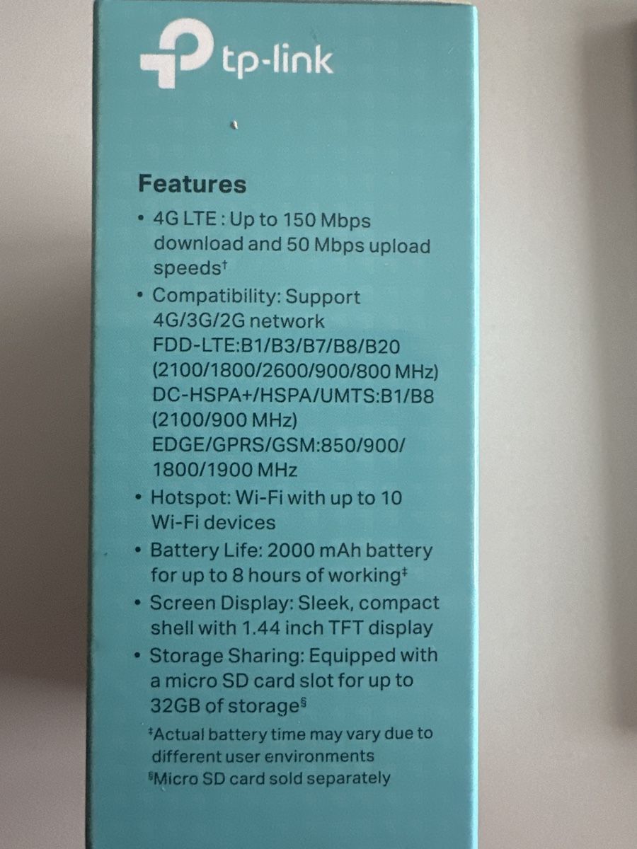 TP-Link Modem & Router: Tp-link 4G LTE M7350 – Usato da Kienberg venduto da myormi80 3