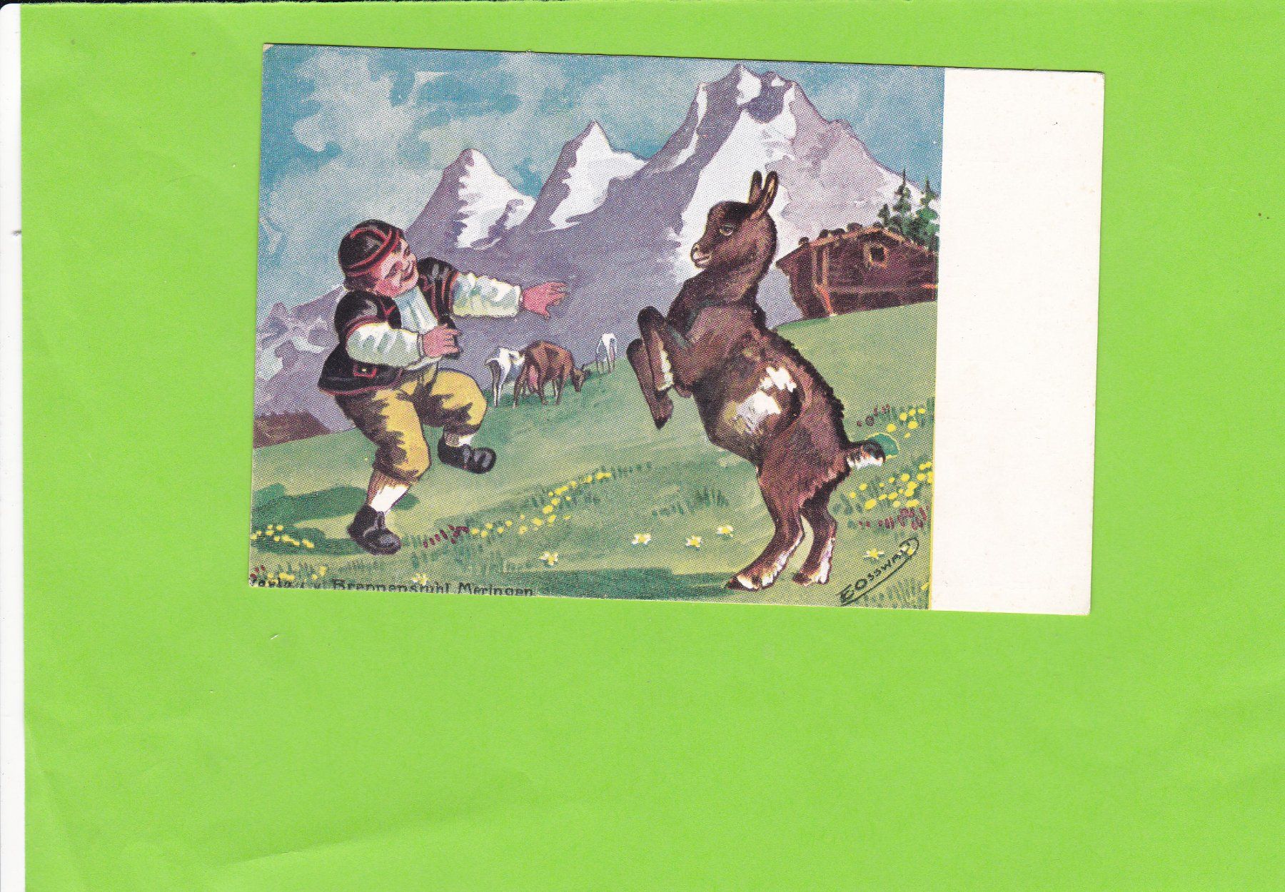 Cartoline postali: Ziege und Senn tanzen – Usato da St. Peterzell venduto da neckertal