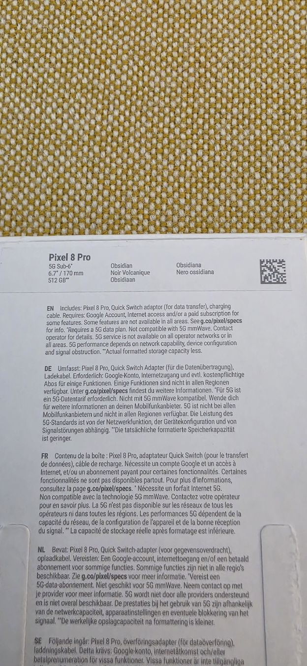 Google Portables: Pixel 8 Pro 512 GB – Défectueux à Bern par tahars 1