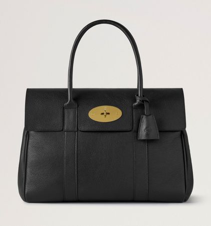 Mulberry Bayswater Black & Brass Small Classic Grain New