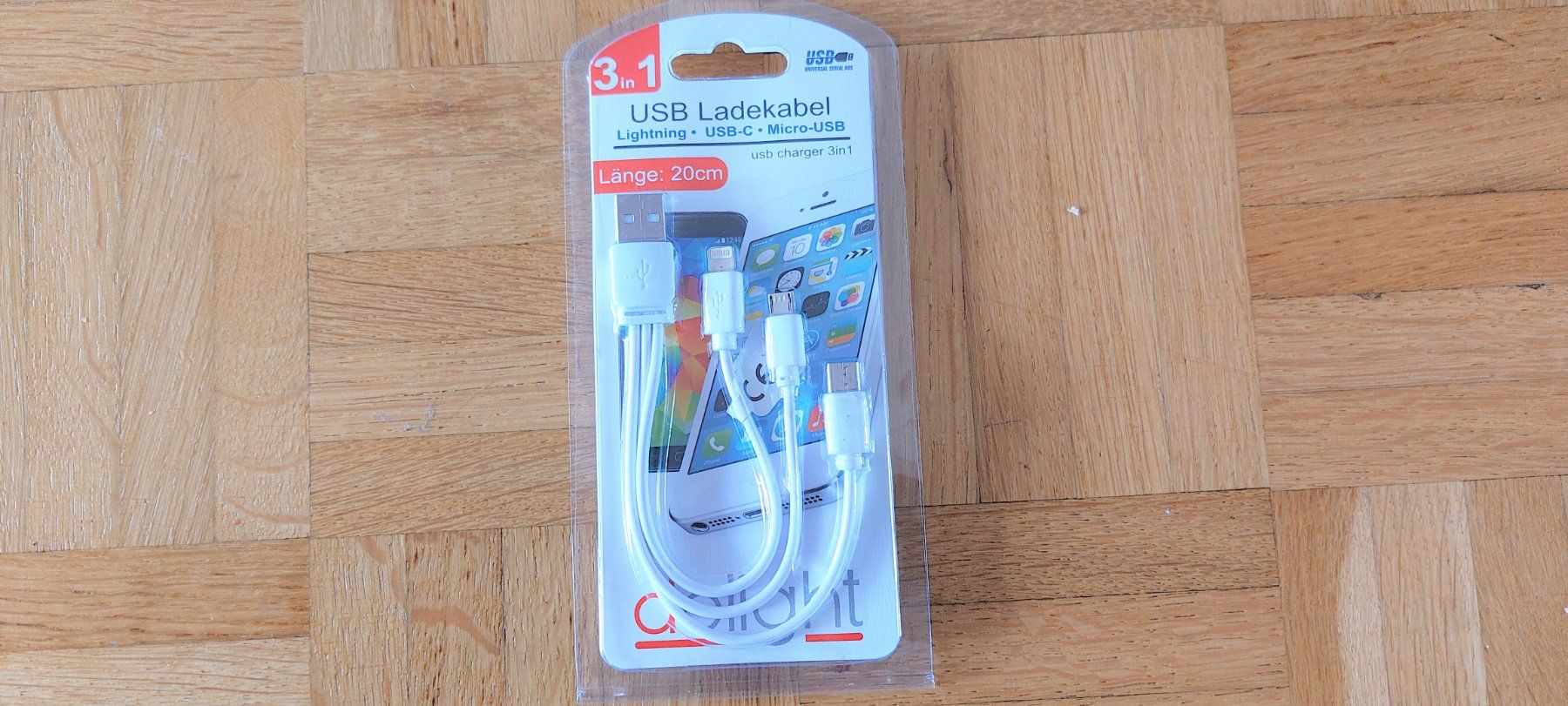 Cavi: 3 in1 USB Ladekabel - Charger Smartphones - Android & Apple – Nuovo e nell'imballaggio originale da Ipsach venduto da Kok5