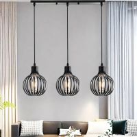 Industrielle Deckenlampe Metall Käfig 3-flammig Retro