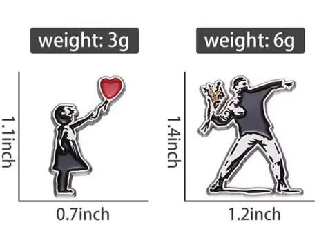 Placchette & Badge: 2 x PIN Bansky - Street Art - neu – Nuovo e nell'imballaggio originale da Gockhausen venduto da ventman 4