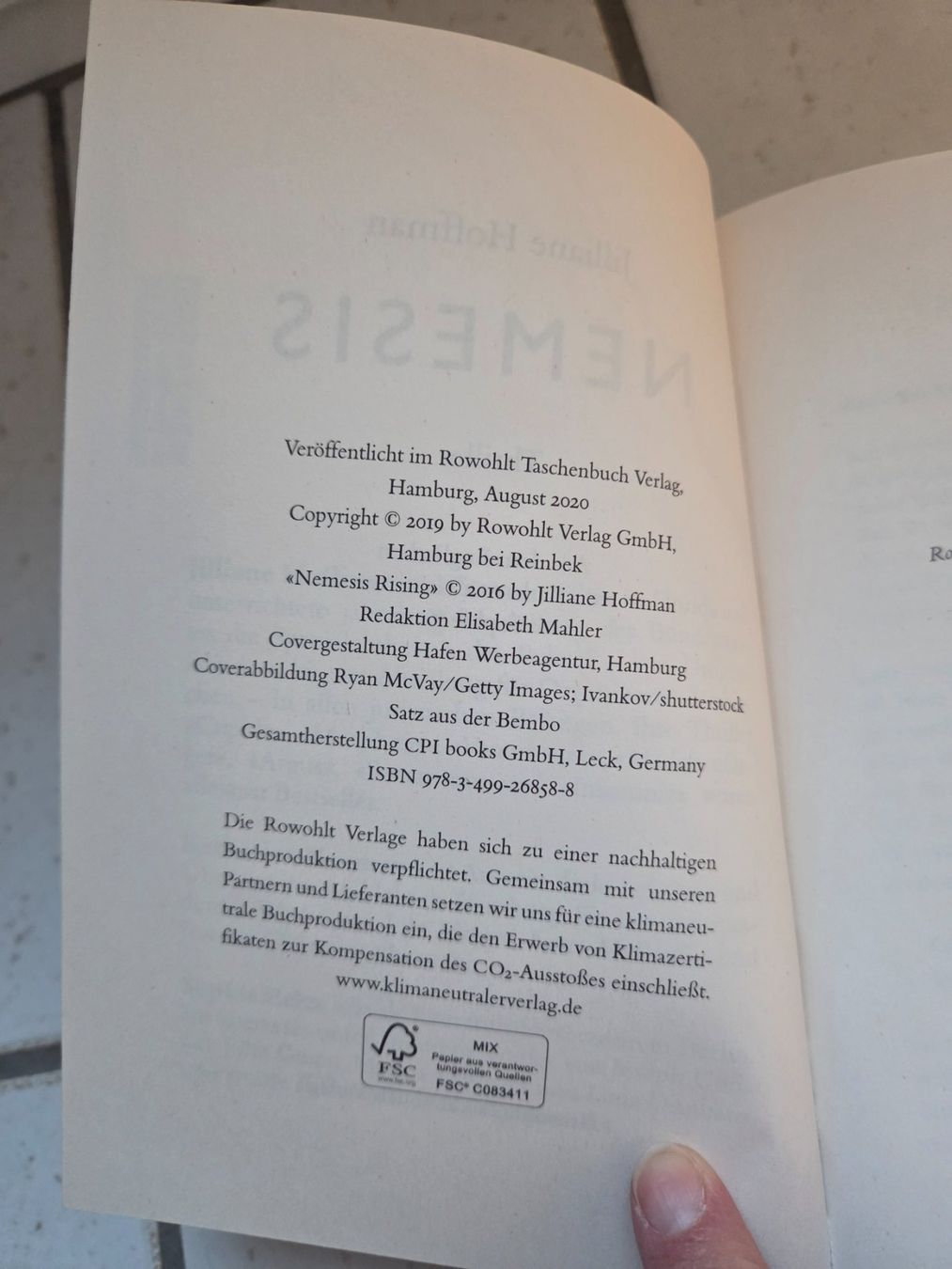 Libri: Jilliane Hoffman - Nemesis – Usato da Bergdietikon venduto da Tanne_10 3