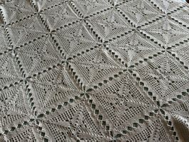 Überwurf Decke Plaid gehäkelt 1970er J.