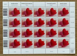 Bogen - 20 x CHF 1.00 «Glückwünsche Herz» - postfrisch