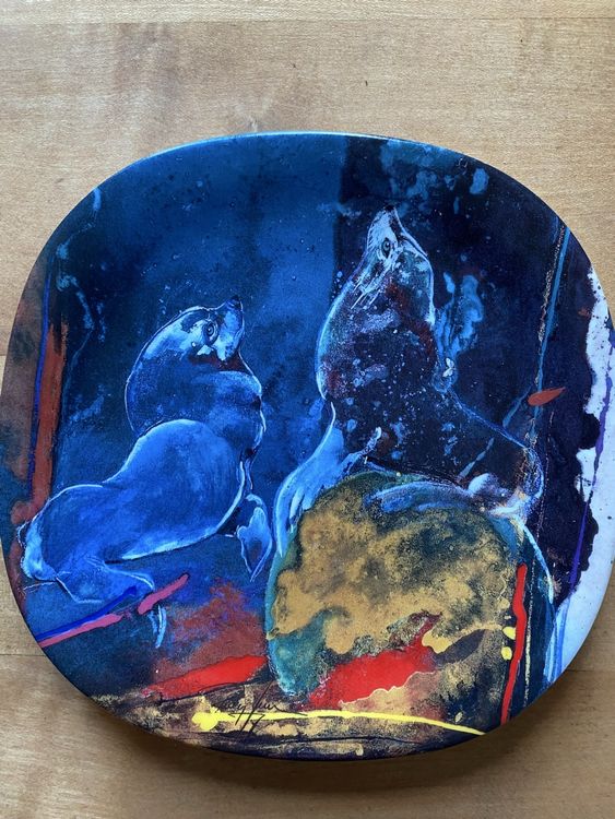 Langenthaler Teller 1995 Rolf Knie Zwei Seelöwen (Neu (gemäss