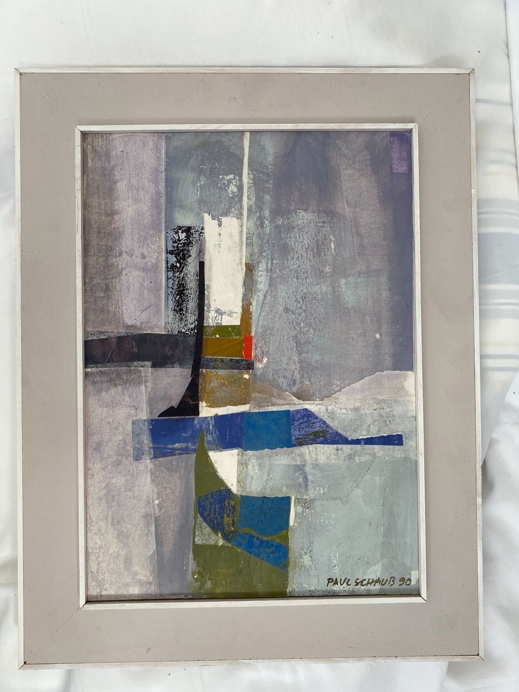 Dipinti: Zeitgenössisches Ölbild/Collage P.Schaub – Usato da Rünenberg venduto da Fendi02 2