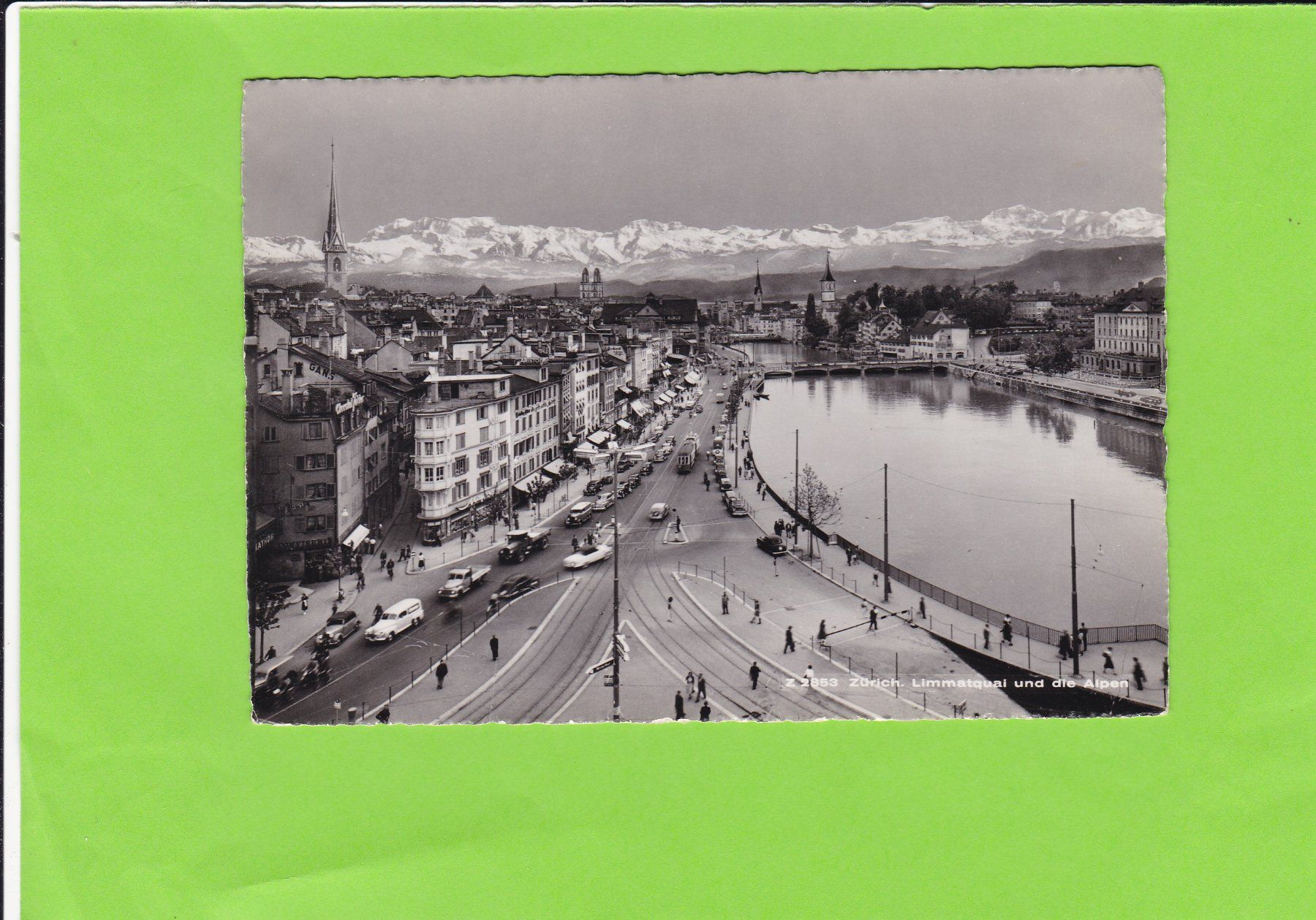 Cartoline postali: Zürich-Limmatquai-Oldtimer-Central-belebt – Usato da St. Peterzell venduto da neckertal