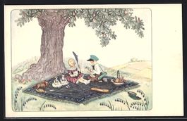 Mela Köhler: Kinder beim Picknick mit P