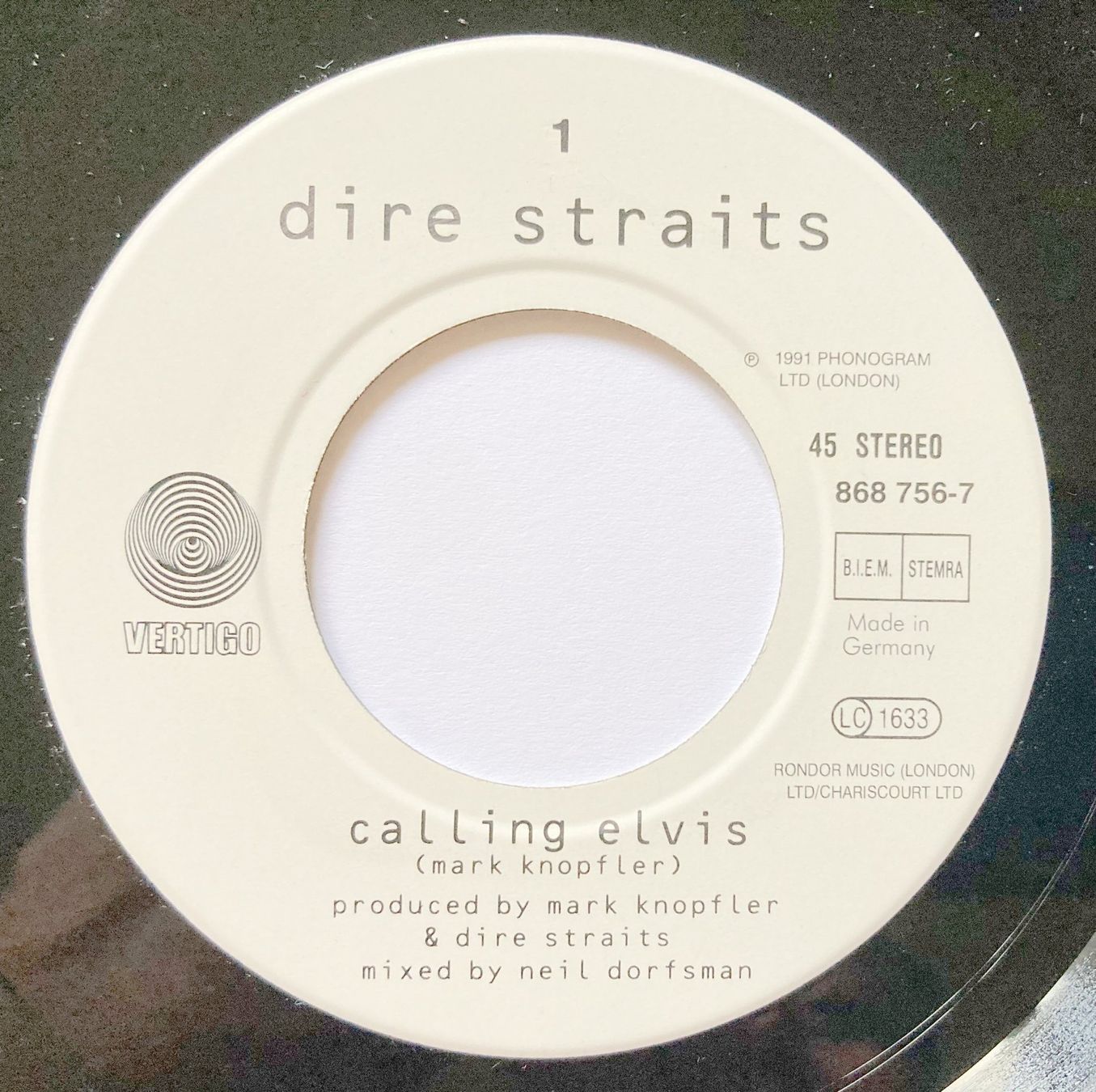 Vinyles: DIRE STRAITS - CALLING ELVIS – D'occasion à Bottens par hotter-than-hell 2
