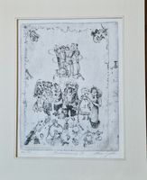 Radierung Fritschimusig 45/75, Fasnacht Luzern, Alice Wyder