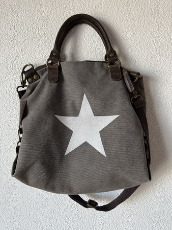 Italienische Leder Handtasche mit Stern - Top Zustand!