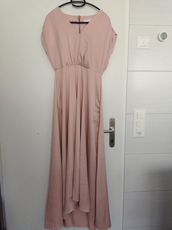 Elegantes Kleid rosa V-Ausschnitt Grösse S guter Zustand