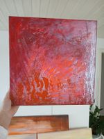 Acrylbild in Orange Rosemetallic "Astrid" 40x40cm