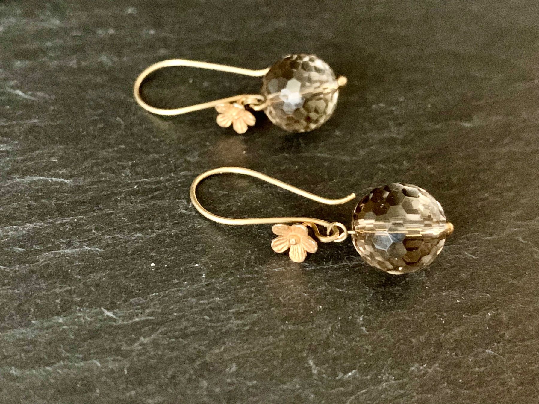 Orecchini pendenti & Orecchini a lobo: Rauchquarz Ohrringe Silber Vergoldet – Nuovo e nell'imballaggio originale da Rüschlikon venduto da ThereseJewelryDesign 1