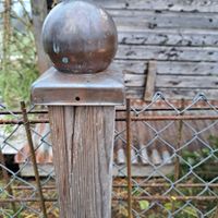 Antike Zaunpfosten-Abdeckung, Kupferkugel, Gartendeko