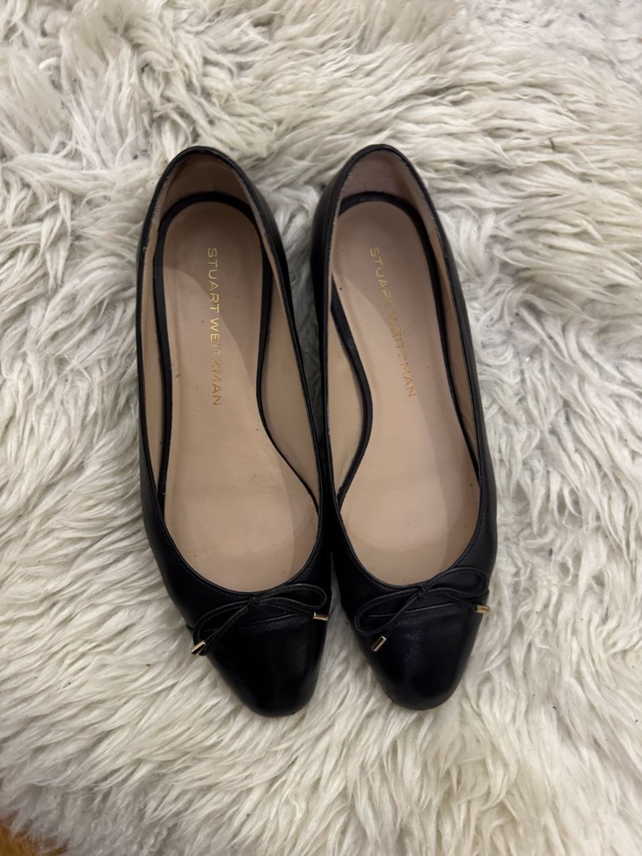Stuart Weitzman Scarpe da donna: Stuart Weitzman Leder Ballet Flats - Schwarz - 41 – Usato da Urdorf venduto da ekn_9ccm