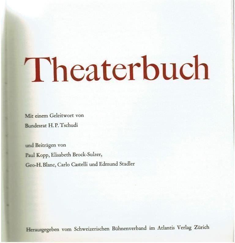 Livres: Schweizer Theaterbuch 1964 – D'occasion à Flims - Dorf par Stagediver 1