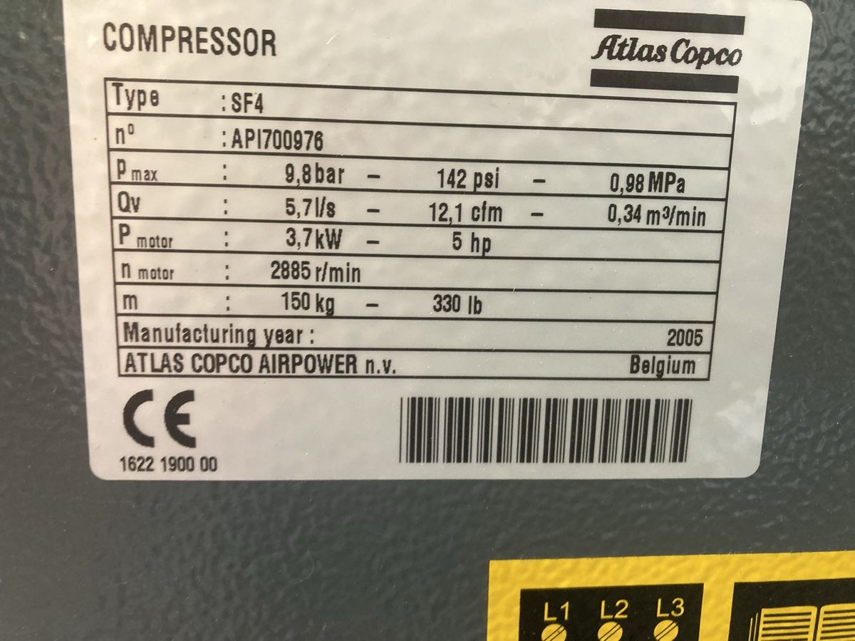 Atlas Copco Compressori: Schraubenkompressor Atlas Copco S4 kein Keser oder Comp Air – Usato da Gibswil venduto da mai_pw2j 3