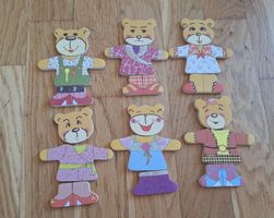 Holzpuzzle Bärenfrau mit Kleidung Holzspielzeug