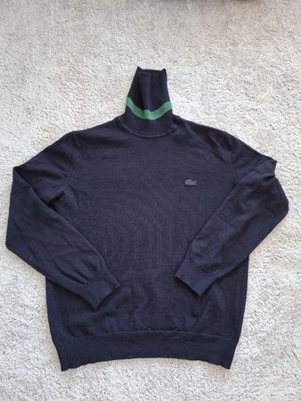 Pull col roulé Lacoste bleu marine taille xs laine homme