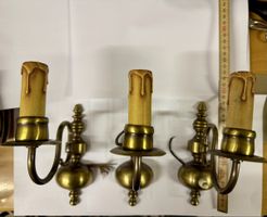 Wandleuchte Messing 3 Stck. Kerzenform gut erhalten