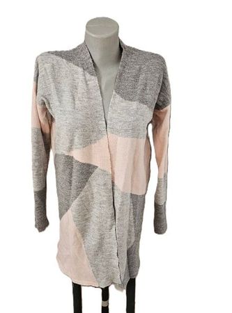 leichtes Jäckli Strick in Rosa / Grau Gr. S