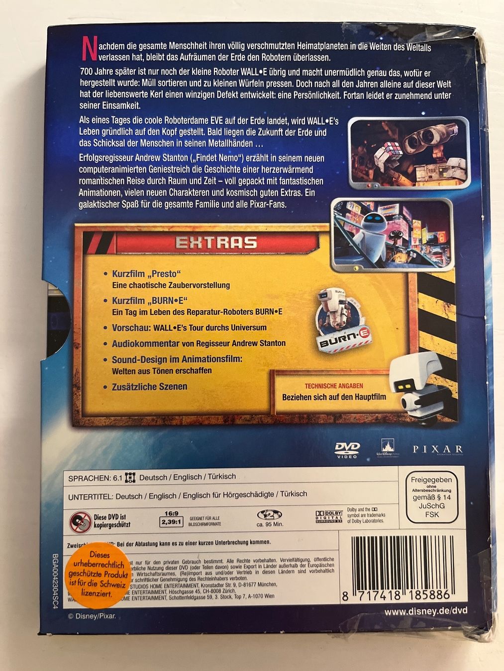 Alle DVDs: Disney / Pixar DVD: WALL·E – Der Letzte räumt die Erde auf – Gebraucht aus Sierre von  1