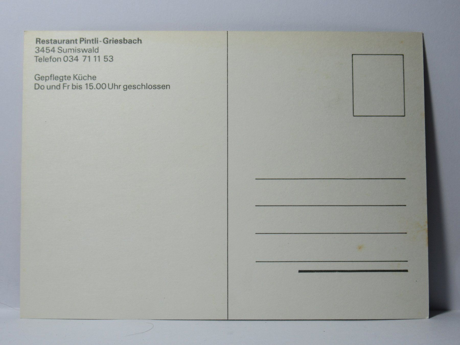 Cartoline postali: Pintli - Griesbach , Sumiswald – Nuovo (secondo la descrizione) da Grenchen venduto da Bluemchen1900 1