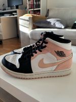 Nike Air Jordan 1 Mid Sneaker rosa schwarz weiss gebraucht